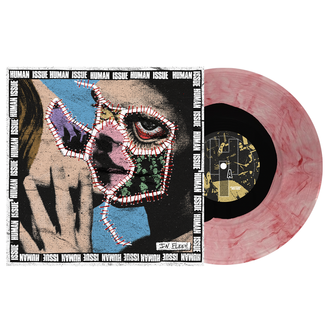 Human Issue In Flesh Black inside White with Red Swirl Vinyl