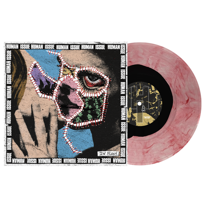 Human Issue In Flesh Black inside White with Red Swirl Vinyl